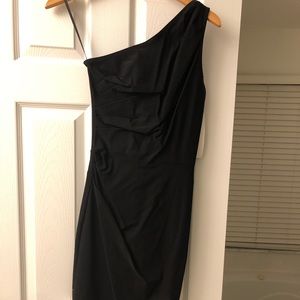 Unique Brand Vintage Black one shoulder fit dress